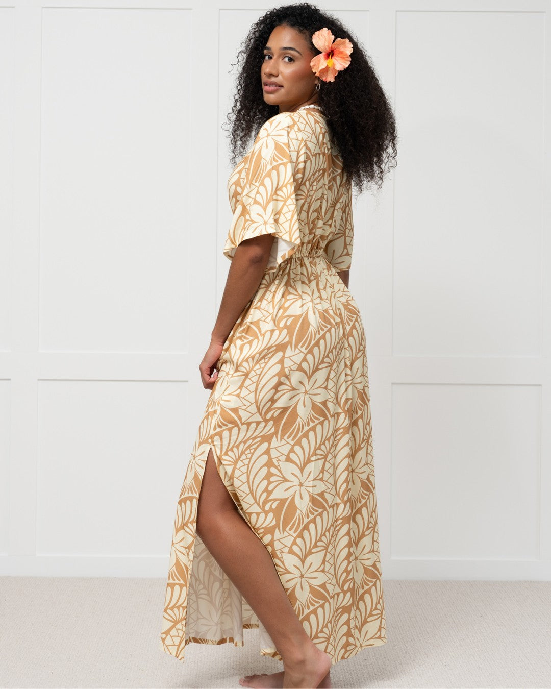 Island Dress & Shirt Matching Set - Lagoon Banana Palm