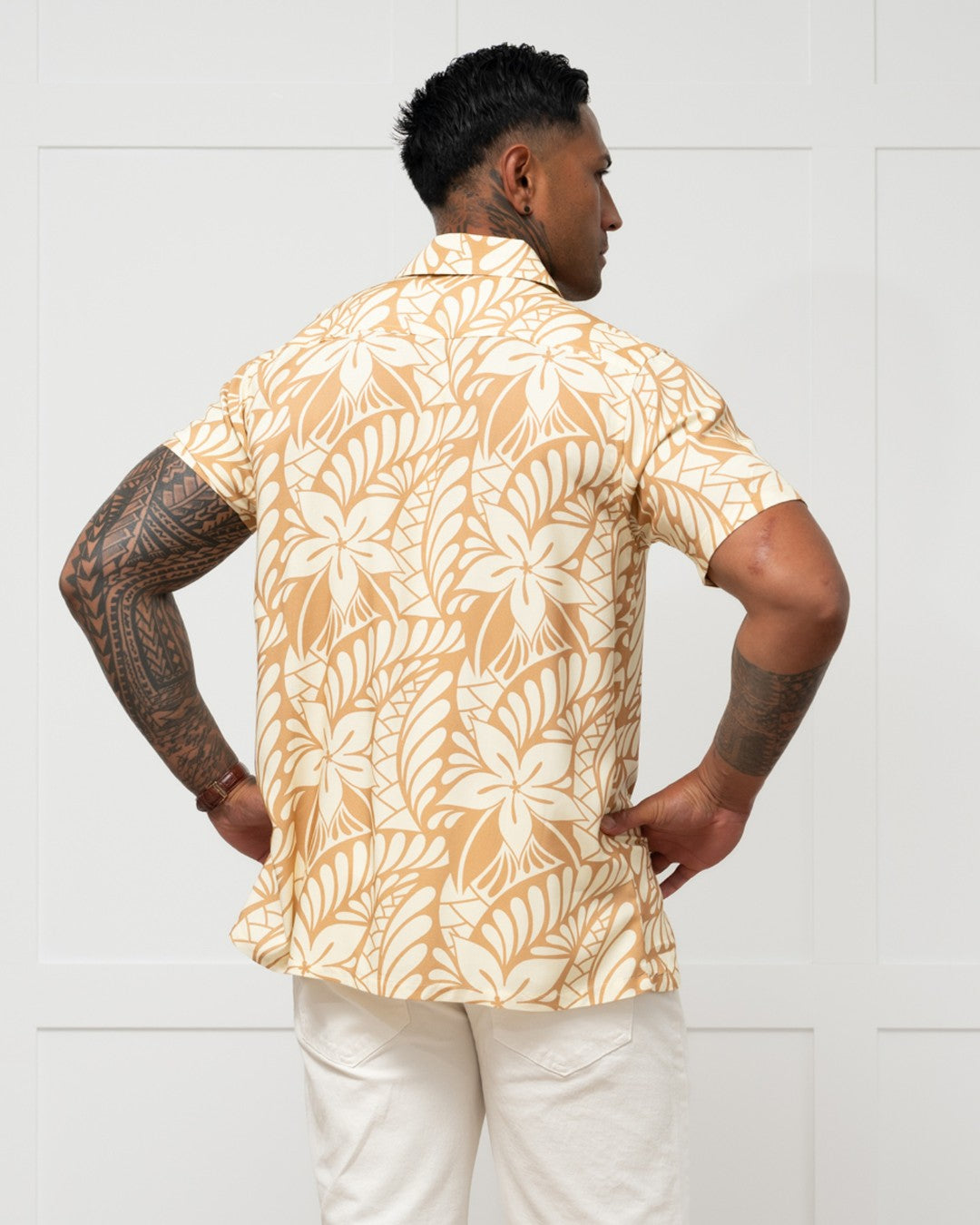 Island Dress & Shirt Matching Set - Lagoon Banana Palm