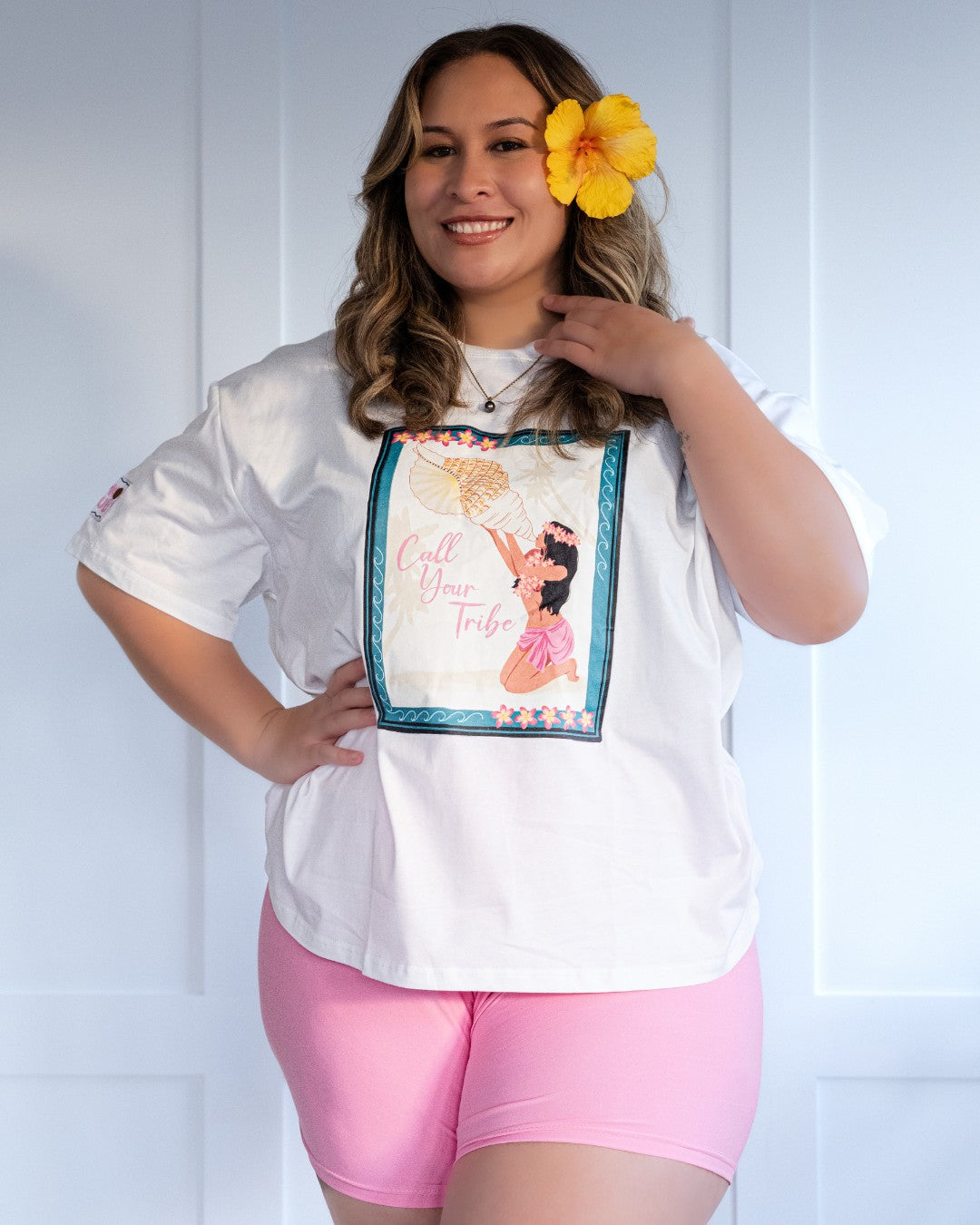 Call Your Tribe Oversized Island T-Shirt - White