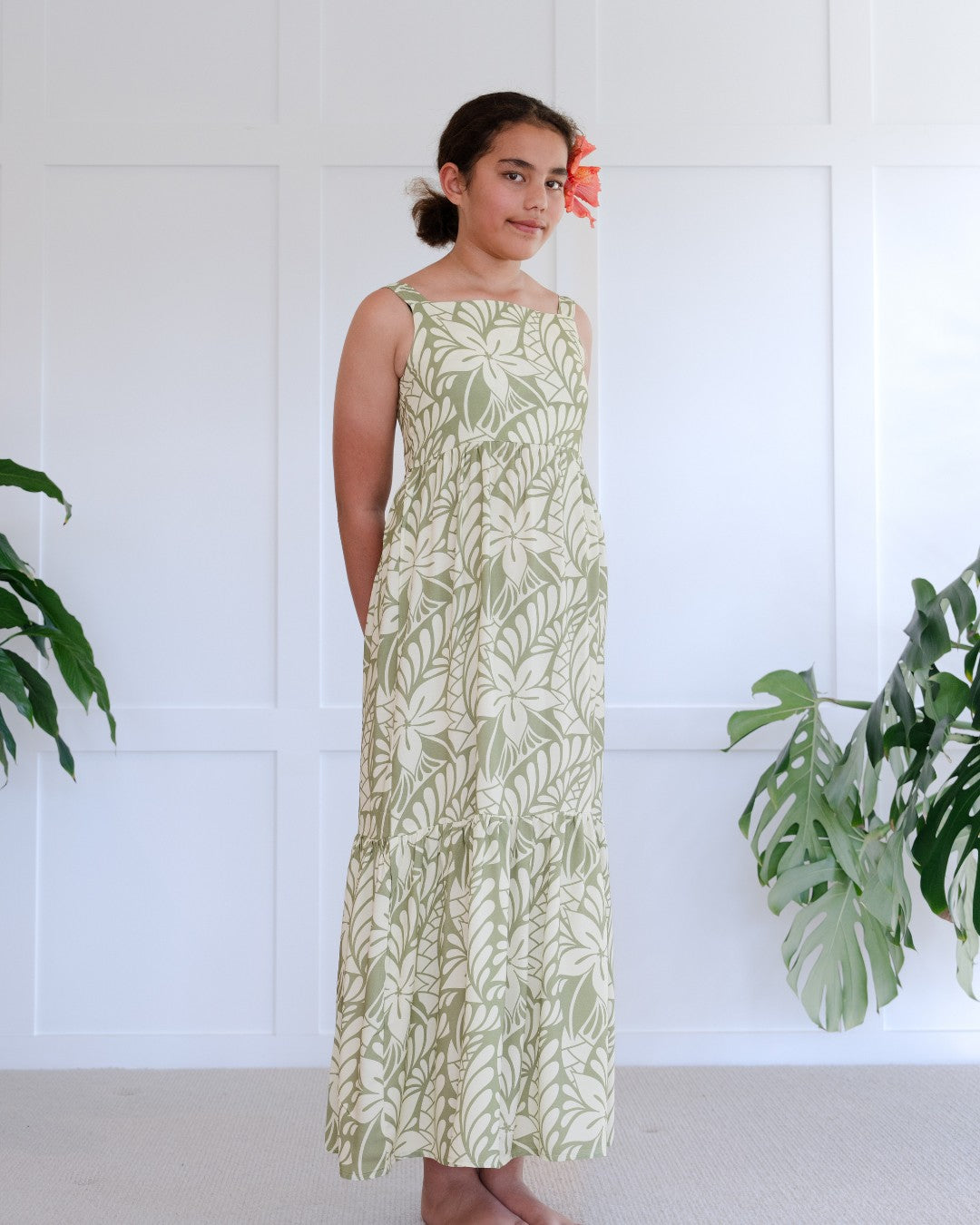 Gigi Teen Maxi Island Dress - Sage