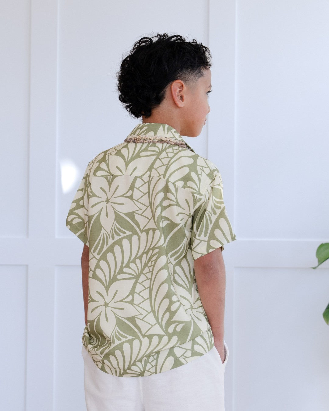 Kanoa Kids Short Sleeve Island Shirt - Sage