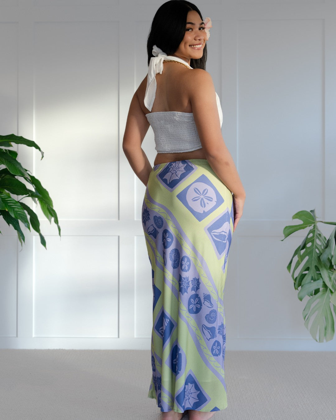 Pania Womens Island Maxi Skirt - Island Nature Purple