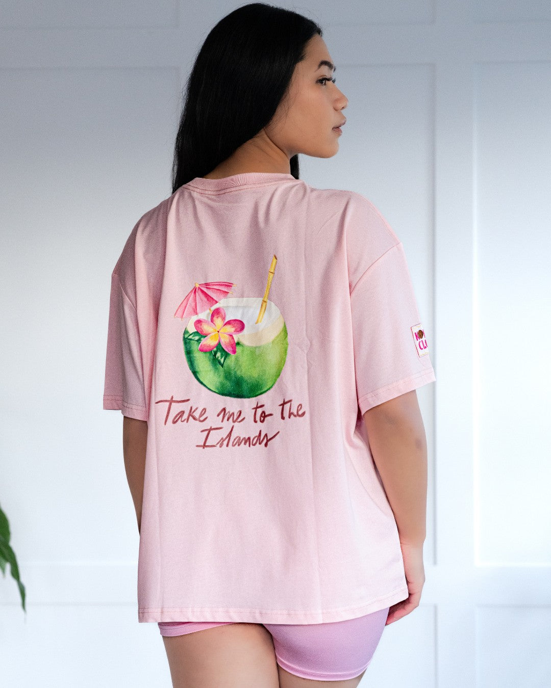 Take Me to The Islands Oversized T-Shirt - Pink