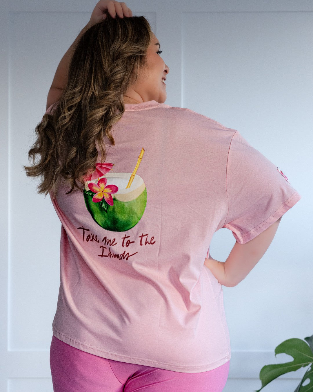 Take Me to The Islands Oversized T-Shirt - Pink
